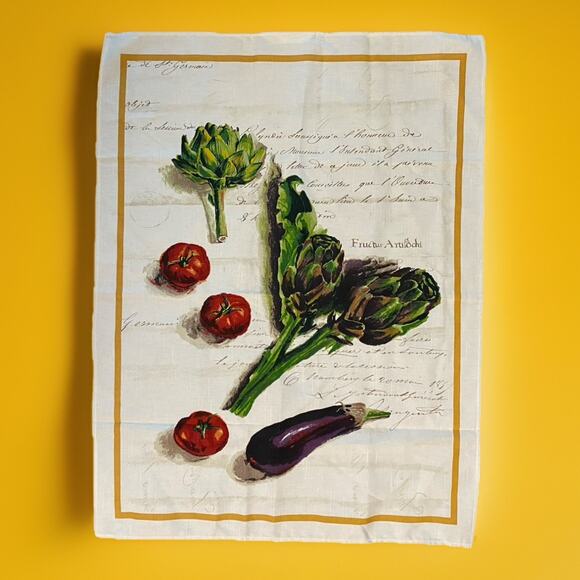 Pair Large Williams Sonoma Kitchen Towel Elegant Vegetables 30.75"x 23.5" cotton - Picture 2 of 6